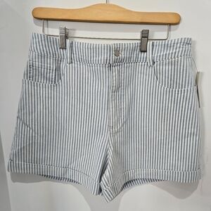 Harper Heritage Blue Stripe High Waisted Denim Shorts Sz 28